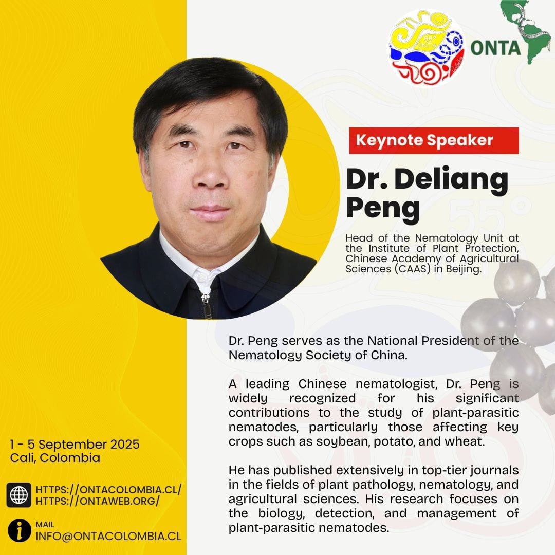 We are honored to introduce one of our keynote speakers: Dr. Deliang Peng 🎤

He will join us at the 55th ONTA conference 

There’s still time to submit your abstracts!

We look forward to seeing you there!

🌐 ontacolombia.cl 
🌐 ontaweb.org