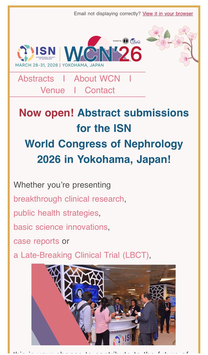 Shubharthi Kar, MD, FISN (@shubharthikar) on Twitter photo Abstrct Submission Open <a href="/ISNWCN/">World Congress of Nephrology</a> 26 Yokohama,Japan calling Link to Submit theisn.org/wcn/abstracts/ Abstrct Submission Open <a href="/ISNWCN/">World Congress of Nephrology</a> 26 Yokohama,Japan calling Link to Submit theisn.org/wcn/abstracts/
