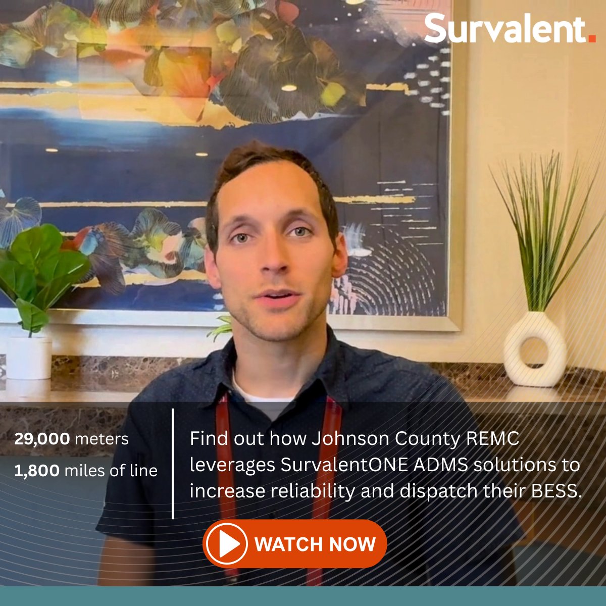 Find out how <a href="/JCREMC/">Johnson County REMC</a> is doing it all with SurvalentONE #ADMS – from boosting grid reliability &amp; resiliency to automating battery dispatch &amp; more. Caleb Drake shares how Survalent solutions are helping futureproof their grid. bit.ly/4j73a0p

#SmartGrid #CleanEnergy #BESS