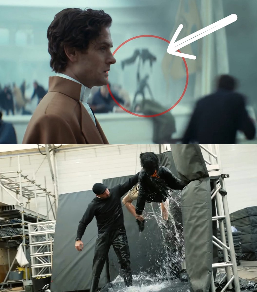 Pendant la prise de conscience de Syril lors du massacre de Ghormann dans la saison 2 de ‘ANDOR’, on peut apercevoir un droïde KX en train d’écraser un civil en arrière-plan.

Pour ces scènes, les chorégraphes de combat de la série ont utilisé de petites piscines remplies d’eau