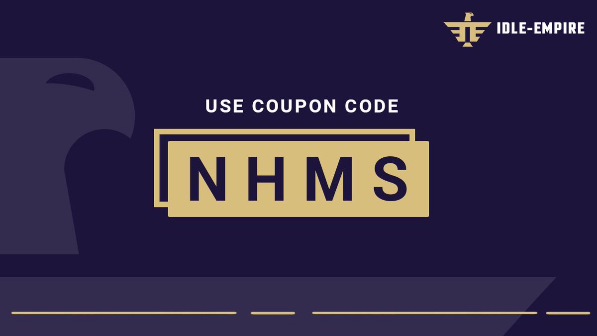 New coupon code available! 🆓

Use the code "NHMS" to earn 180 points - only valid for 23 hours! ⏳

Redeem your coupon here: idle-empire.com/panel/account/…
