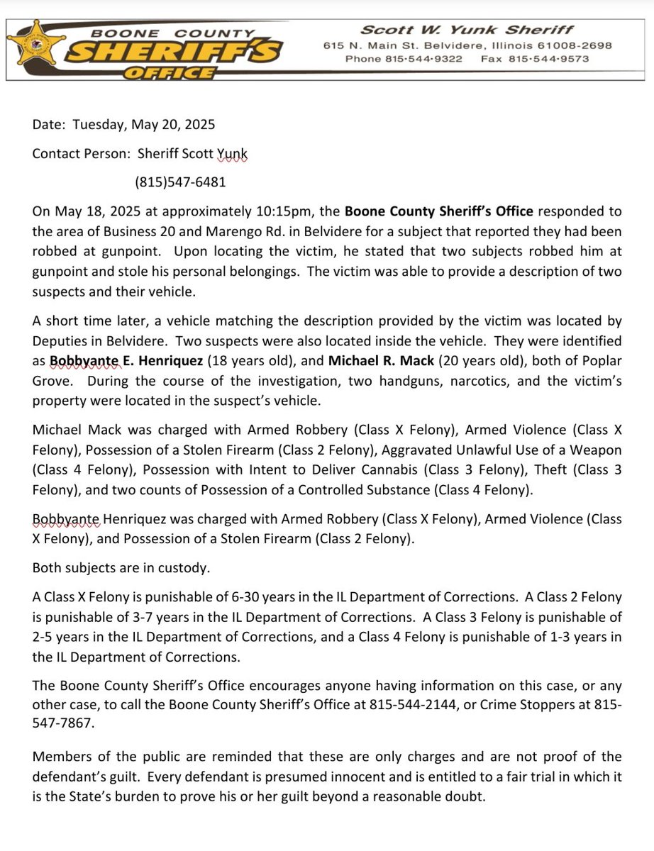 Boone County Sheriff tweet media