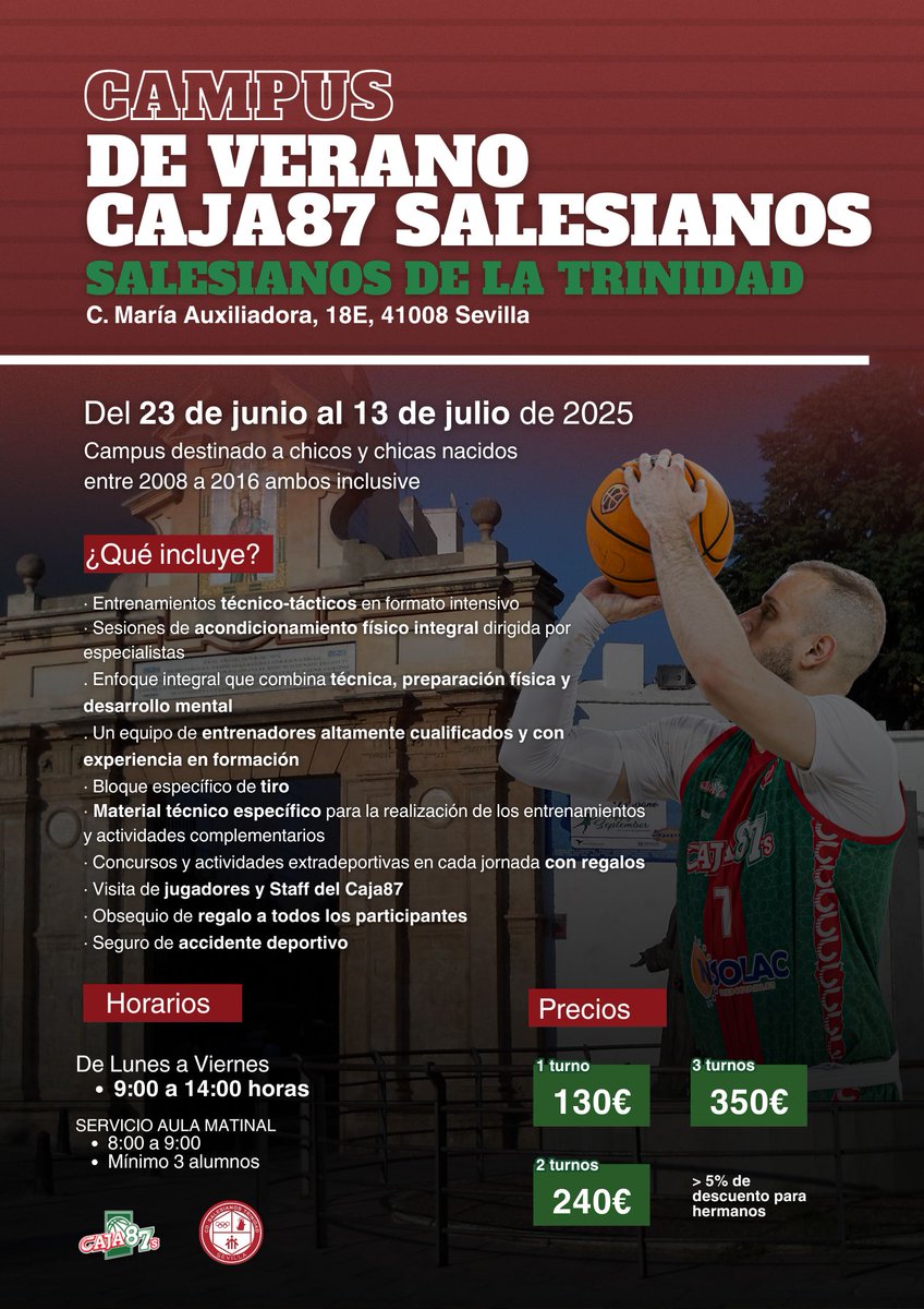 🎉 ¡Llega el Campus de Verano de Caja87 Salesianos de la Trinidad! 📷 
docs.google.com/forms/d/e/1FAI…