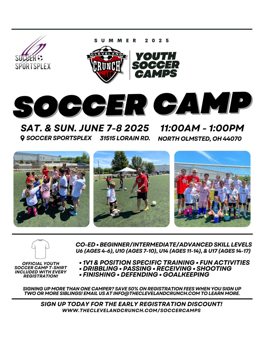 School may almost be out for summer break, but the learning never stops! Our first Youth Camp of the season is almost here, with fun lessons, great coaches, and an awesome atmosphere.

June 7 &amp; 8.

Register now: tickettailor.com/events/clevela…
