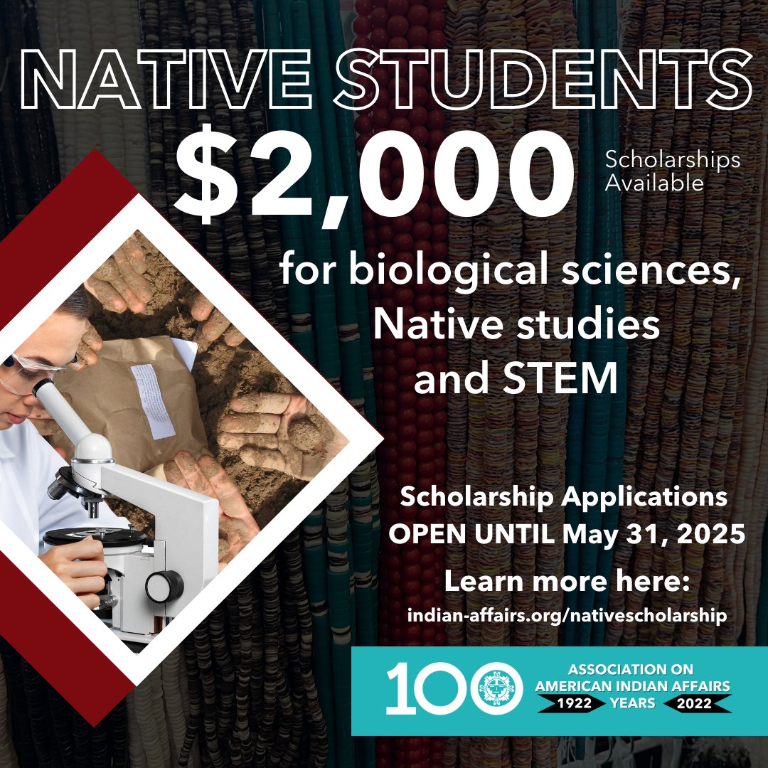 IndianAffairs's tweet photo. 📚 Native students! Studying science or Native Studies? The #CBIKS Scholarship supports you in bridging Indigenous Knowledges + Western Science. Apply by May 31, 2025!

👉 https://t.co/oS8XGCXTwl

#NativeScholarship #STEM #IndigenousKnowledge #NativeScience #HigherEd https://t.co/Dgkg5U1wtG