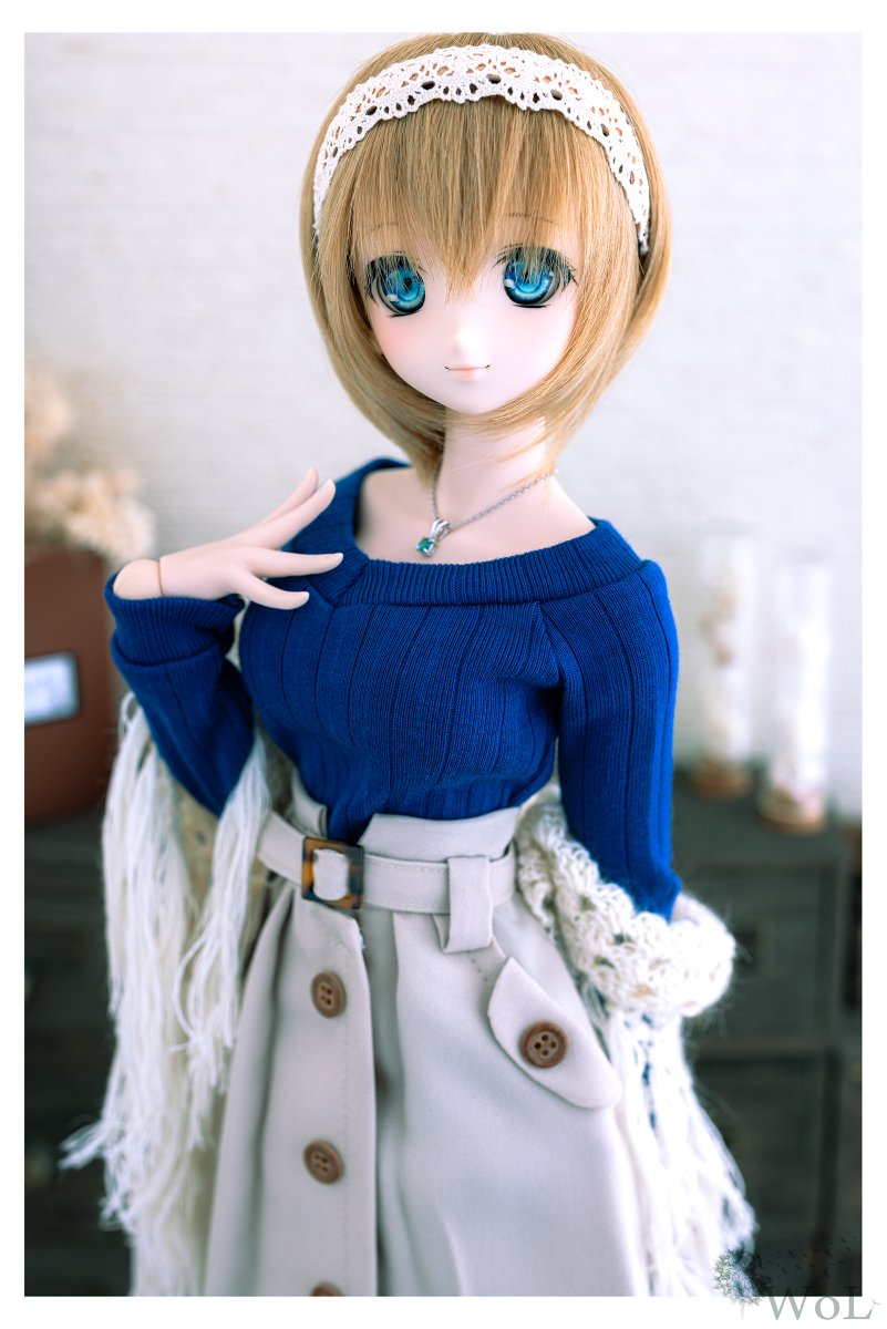 ニットワンピ💙重ね着でもかわいい♪
 #inoceおようふく
 #ののショール