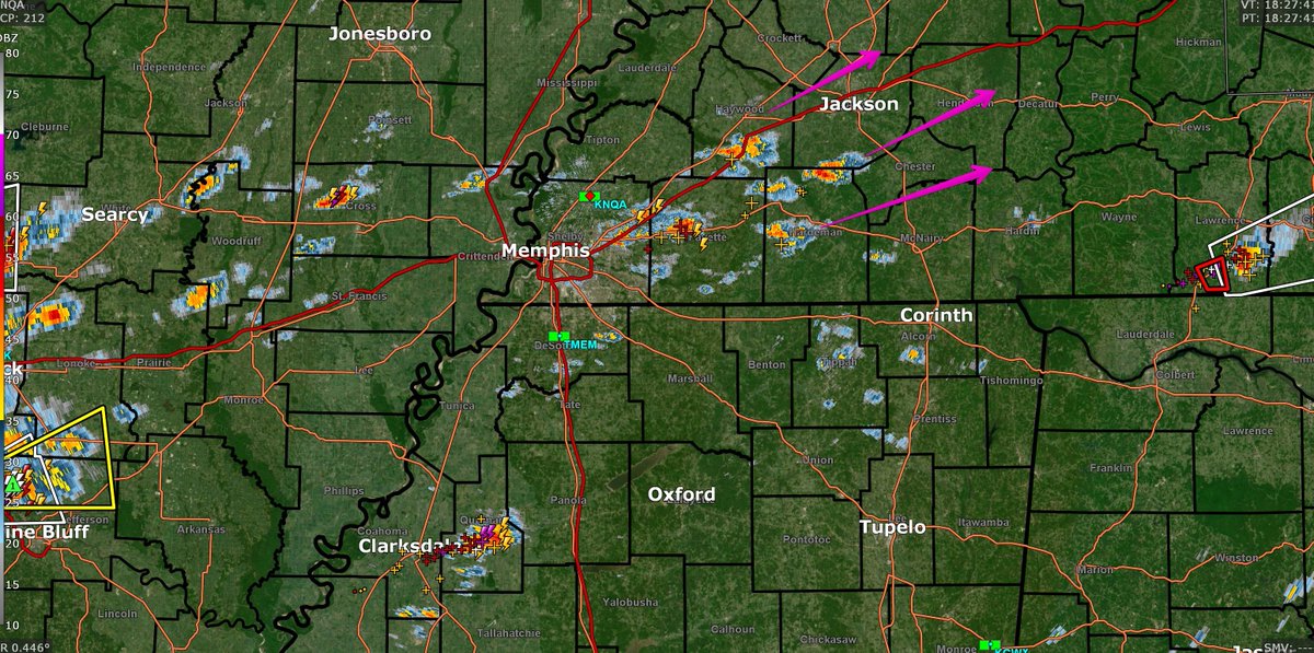 NashSevereWx's tweet photo. Storms developing around Memphis will be our severe threat later today. These bear watching. Our atmosphere will have done some degree of recovery by the time these get here. Stay connected. Remember, NOAA WX RADIO IS NOT WORKING TODAY. https://t.co/UBeOKgEIcw
