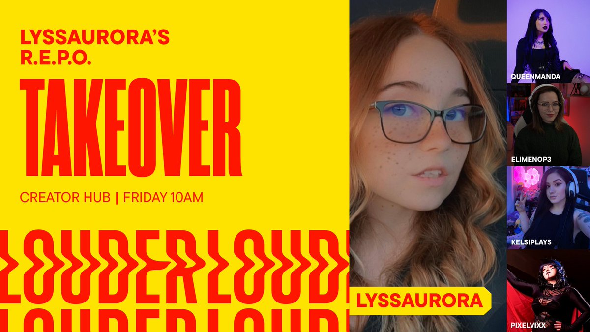 DreamHack North America (@dreamhackna) on Twitter photo We have a R.E.P.O Takeover!
<a href="/lyssaurora/">✨ Lyssaurora ✨</a> is leading a squad into the heart of the horror as they take over the Creator Hub! Make sure you're ready for a block of nonstop scares and fun 💪
With <a href="/itsqueenmanda/">GHOST Manda 💜</a>, <a href="/elimenop3/">Elimenop3 | Game Master</a>, <a href="/kelsiplays/">Kelsi</a> & <a href="/Pixel_Vixx/">PixelVixx</a> We have a R.E.P.O Takeover!
<a href="/lyssaurora/">✨ Lyssaurora ✨</a> is leading a squad into the heart of the horror as they take over the Creator Hub! Make sure you're ready for a block of nonstop scares and fun 💪
With <a href="/itsqueenmanda/">GHOST Manda 💜</a>, <a href="/elimenop3/">Elimenop3 | Game Master</a>, <a href="/kelsiplays/">Kelsi</a> & <a href="/Pixel_Vixx/">PixelVixx</a>