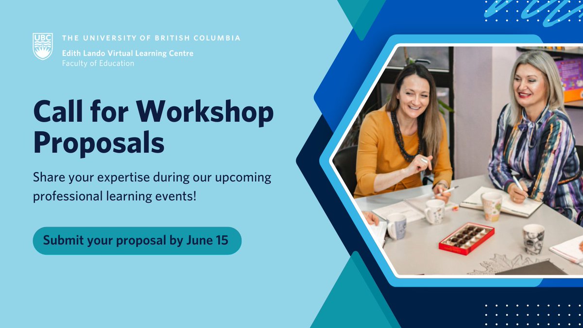 📢 Deadline extended to June 15! It's not too late for UBC Faculty of Education members to submit their workshop proposals. Make a meaningful impact and become a leader in the field of online education today: mvnt.us/m2438497