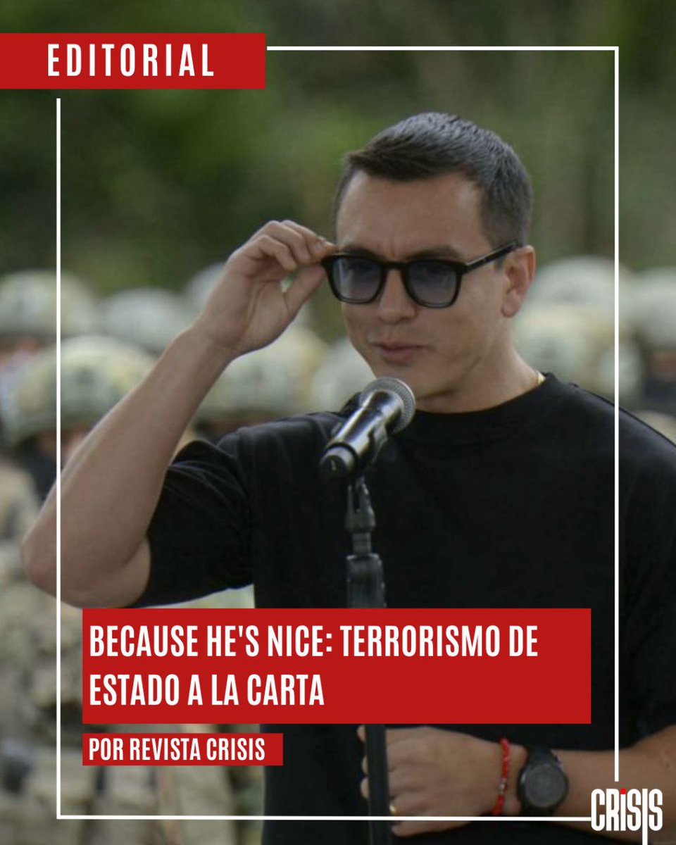 EDITORIAL | Con esta ley, el gobierno lograría sortear la necesidad de declarar una y otra vez estados de excepción, legitimando aún más la “normalidad” militarizada, la “normalidad” del uso de la fuerza letal, la “normalidad” de la impunidad.

👉shorturl.at/RU9n2