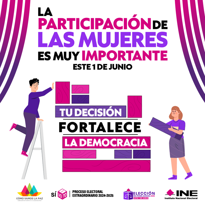 Cuando las mujeres votamos, el país avanza.
La democracia se construye con todas y todos.
🗓 Este 1 de junio, no te quedes sin participar.
#DecisiónFortaleceDemocracia
#ParticipaciónCiudadanaPJ2025