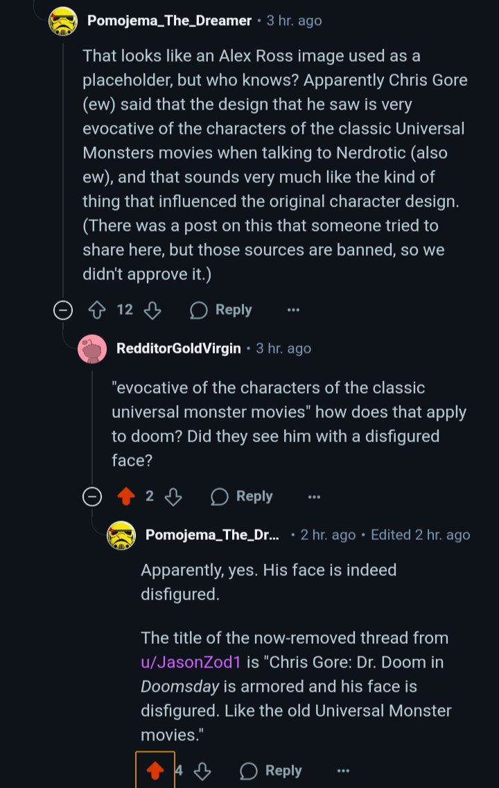 JEST0Z's tweet photo. Confirmed by Chris Gore:

Dr Doom will be disfigured and look like some out of the "Classic Universal Monster Movies." in #AvengersDoomsday https://t.co/ExPSCUchsx