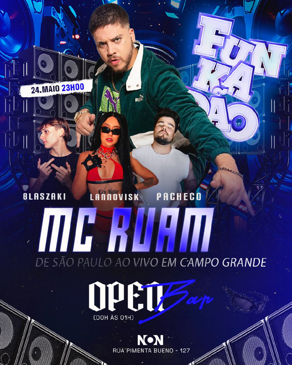 E digo mais, Sábado agora tem <a href="/mcruamoficial/">MC RUAM 🏳️‍🌈 | TÚNEL DO AMOR 3</a> em Campo Grande e você não pode perder por nada na vida tá!

Link de Compra: slticket.com.br/127-funkadao-s…

❤️❤️❤️❤️❤️❤️❤️