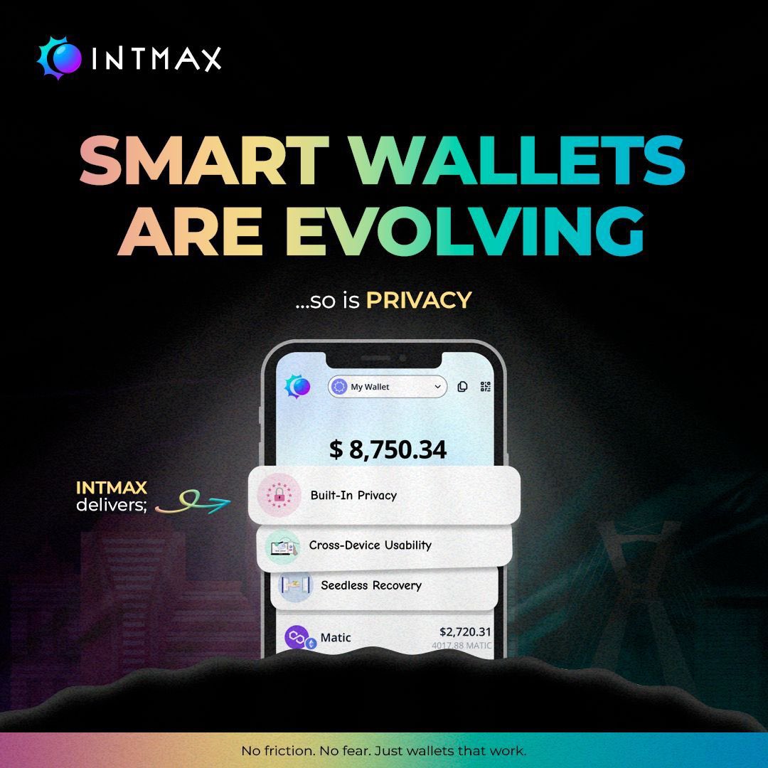 agentvaults's tweet photo. Over 1.8M smart wallets use ERC-4337, 

showing users demand better UX beyond 

keys and seed phrases (Alchemy, 2025). 

INTMAX provides seedless recovery, multi-

device sync, and built-in privacy for 

seamless, secure wallets.
@IntmaxHub https://t.co/Wr7OUiJhzG