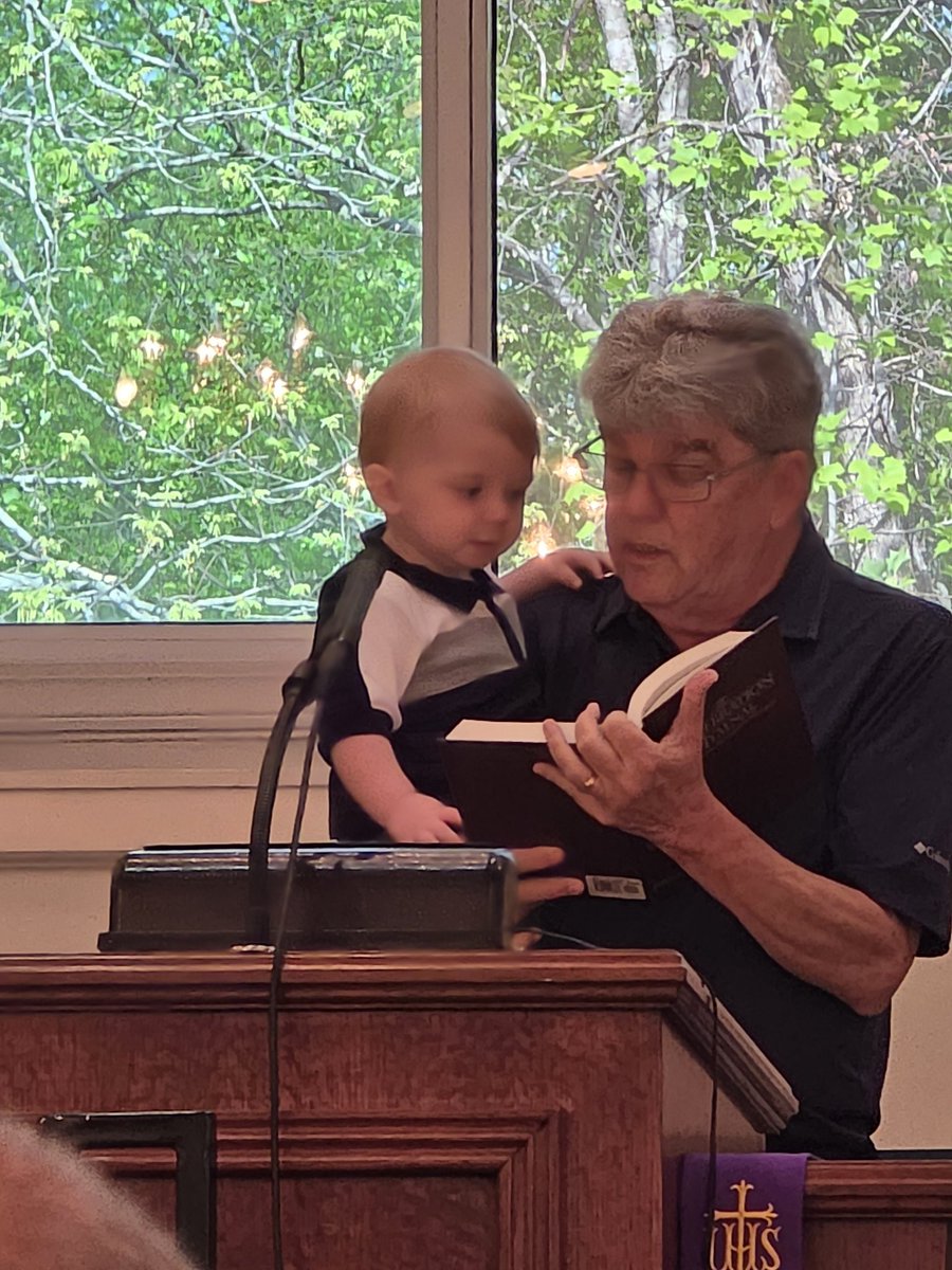 My Grandson helping me lead singing at Old-Bethel Church.  His name is Jackson.