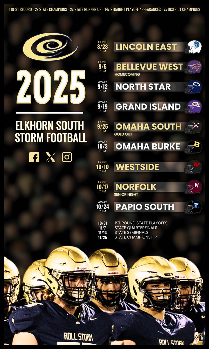 ESStormFootball's tweet photo. Schedules are out. https://t.co/XW2IKU99Fr