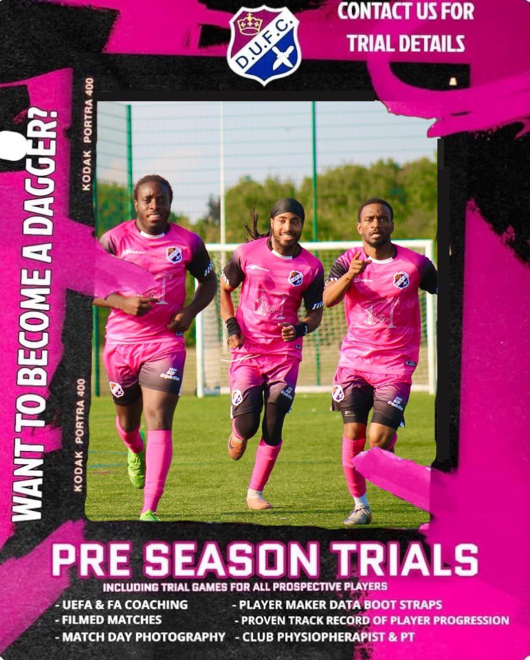 ⭐️ 𝐇𝐚𝐯𝐞 𝐖𝐡𝐚𝐭 𝐈𝐭 𝐓𝐚𝐤𝐞𝐬 𝐓𝐨 𝐁𝐞𝐜𝐨𝐦𝐞 𝐀 𝐃𝐚𝐠𝐠𝐞𝐫? ⭐️

Dagenham United Fc will be holding trials for the 2025/26 campaign for both our First Team (Step 7) &amp; Reserve Team 👌🏼

Drop us a DM now to express your interest  💪🏼⚽️

 #UpTheDaggers ⚔️
