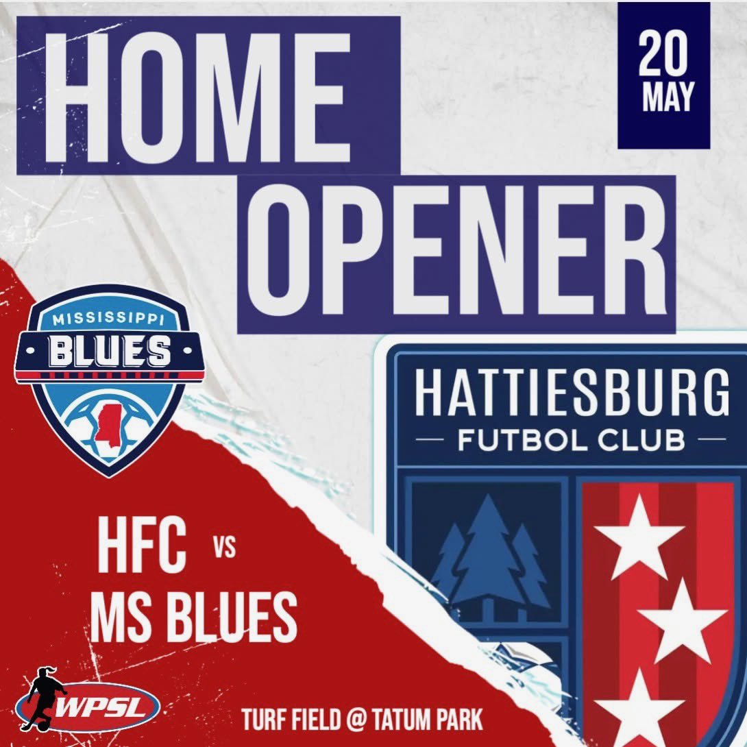 HattiesburgFC's tweet photo. GAMEDAY! 
Your HFC Ladies kickoff their home opening match of 2025 in the inaugural WPSL season against MS Blues! 

6:00 PM @ Tatum Park Turf Field

🎟️ Tickets at the Gate or Online: https://t.co/CbXqIr7fH2

Come out and support, we need you there! https://t.co/fak7YsVXyl