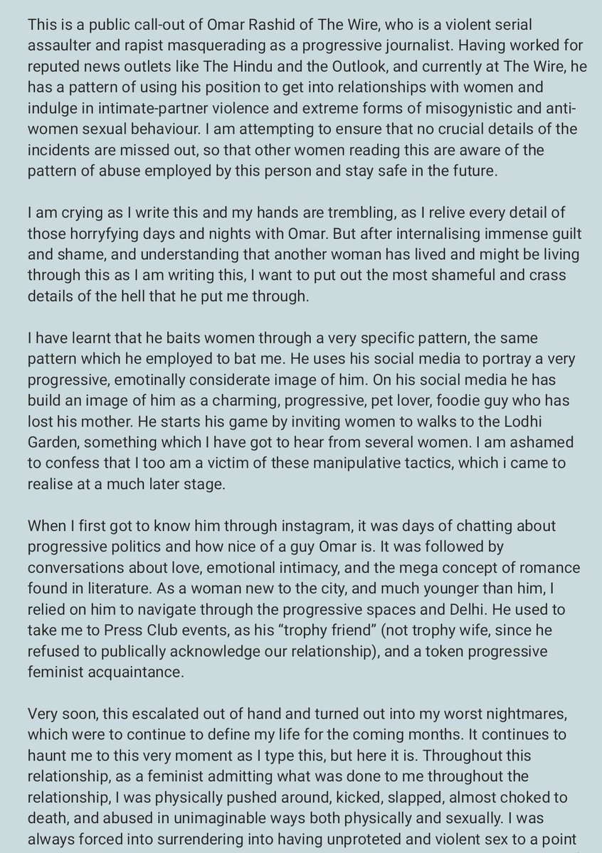 anon_feminist1's tweet image. How Omar Rashid abused me #MeToo
(#wetoo)
@thewire_in @svaradarajan @seemay @sangbarooahpish @khanumarfa