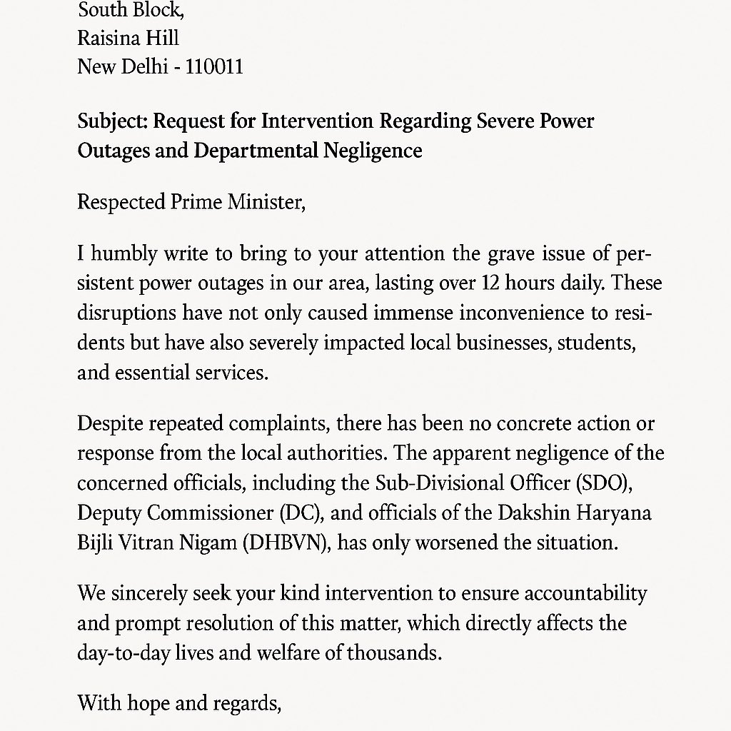 karan_earth's tweet photo. @narendramodi @_FriedrichMerz Sir need your intervention ..ELECTRICITY ISSUE CONSISTENTLY FOR LAST 4 years during summer in puri Amanvillas sector 89 Faridabad https://t.co/3lK2BwRXzY