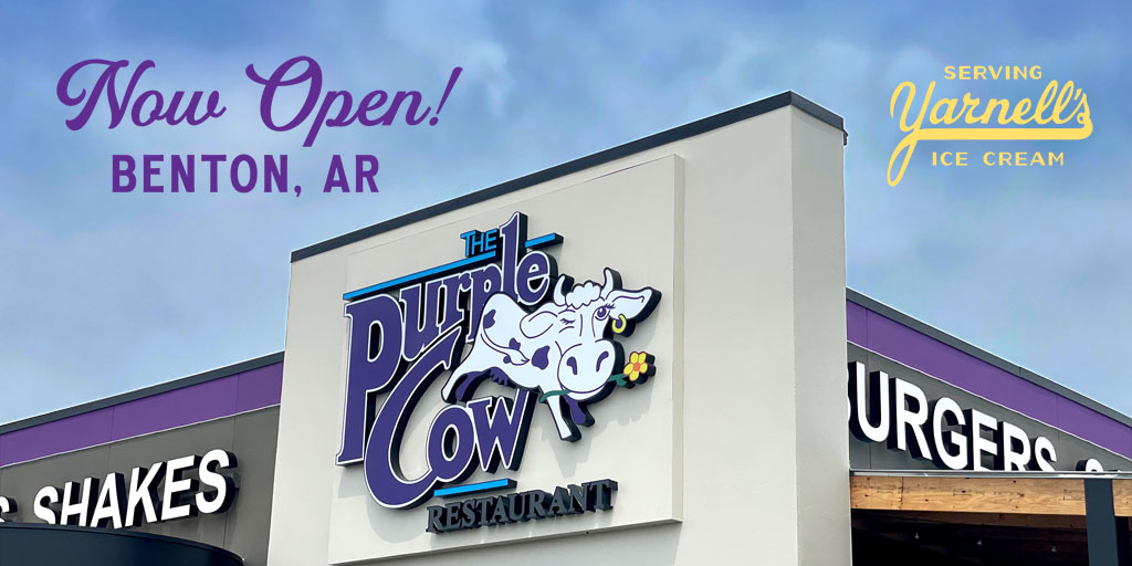 Central Arkansas, raise a cone to <a href="/ilovepurplecow/">Polly Cow</a>! The beloved diner and soda fountain is celebrating their newest location in Benton. They serve THE best burgers, sandwiches and salads, and they ONLY dip Yarnell’s. Stop by for lunch, dinner or a shake break soon. 💜🐮🍨