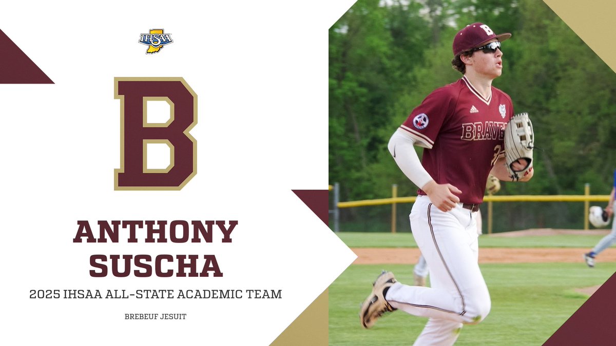 Congratulations to <a href="/AnthonySuscha07/">Anthony Suscha</a> for making the IHSAA 2025 All-State Academic Team #BeBrave⚾️