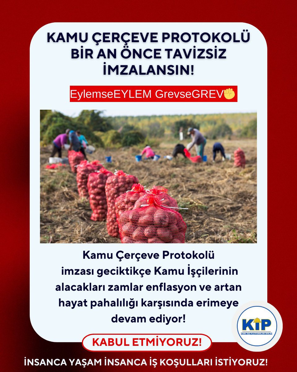 Ne madalya ne takdir, sadece hakkımız olanı istiyoruz. KÇP’ de taleplerin hayata geçirilmesi için;

🌹EylemseEYLEM GrevseGREV