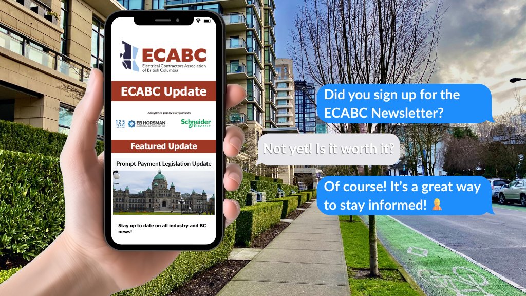 Are you subscribed to the ECABC e-newsletter? 📨
 
Stay up to date with the latest industry news, delivered directly to your inbox every Thursday afternoon. From provincial events to industry resources, we've got you covered.
 
👉 Don't miss out! Subscribe today!