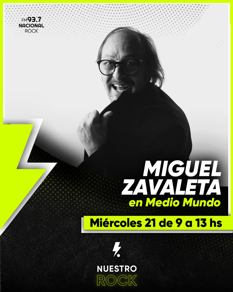 NacionalRock937's tweet photo. 🗓️¡Mañana miércoles!
Viene #MiguelZavaleta a visitarnos para charlar con @frankie_langdon en #MedioMundo 🎸🤘
#NacionalRock #TuRadio
📻FM 93.7
💻https://t.co/q3J8fIdm2y
📱https://t.co/a2Ys65XaT3 https://t.co/LlqWjF8Ui7