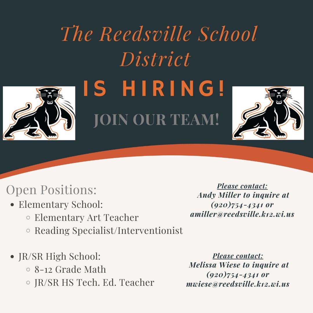 michaelnate's tweet image. Come join the @ReedsvilleSD team!