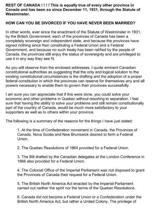 Ab51_Project's tweet photo. !!!BOMBSHELL!!!

Think we're making it up?
For all the nay sayers..
Alberta and all provinces are already sovereign.  See Alberta MP Walter Kuhl's letter explaining the legalities in 1976.

Now question is why was this suppressed?  Why was there no confederation vote? Because they were scared of the failure even at that point!

Let's get on with a referendum to show the will of the people and negotiate an economic union with the 🇺🇸 . Statehood gives everyone what the want and economic security. Free trade with 50 states. Republican government .