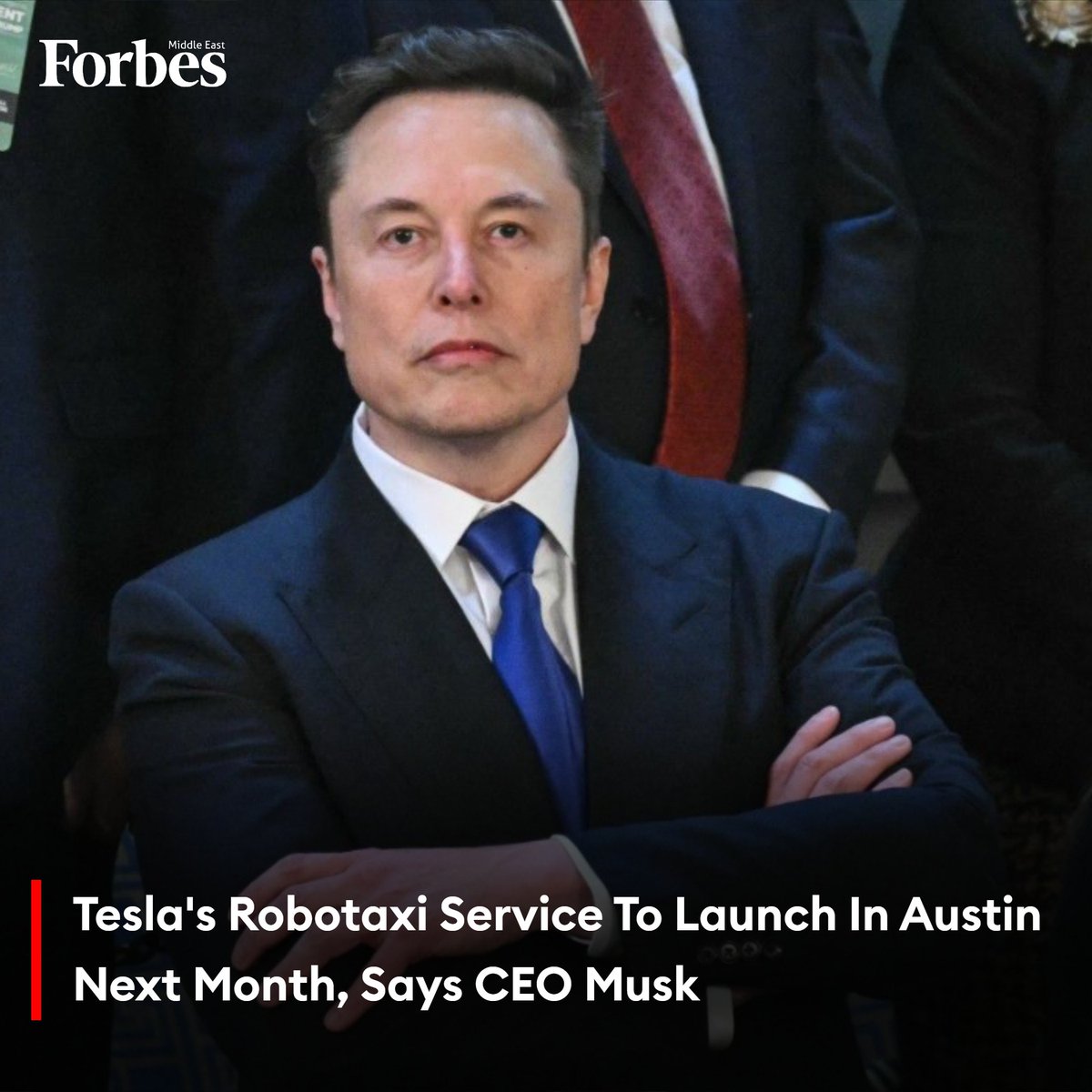 Forbes_MENA_'s tweet image. #ElonMusk has confirmed that #Tesla&apos;s #robotaxis will hit the streets of Austin, Texas, by the end of June, before expanding to Los Angeles and San Francisco.
