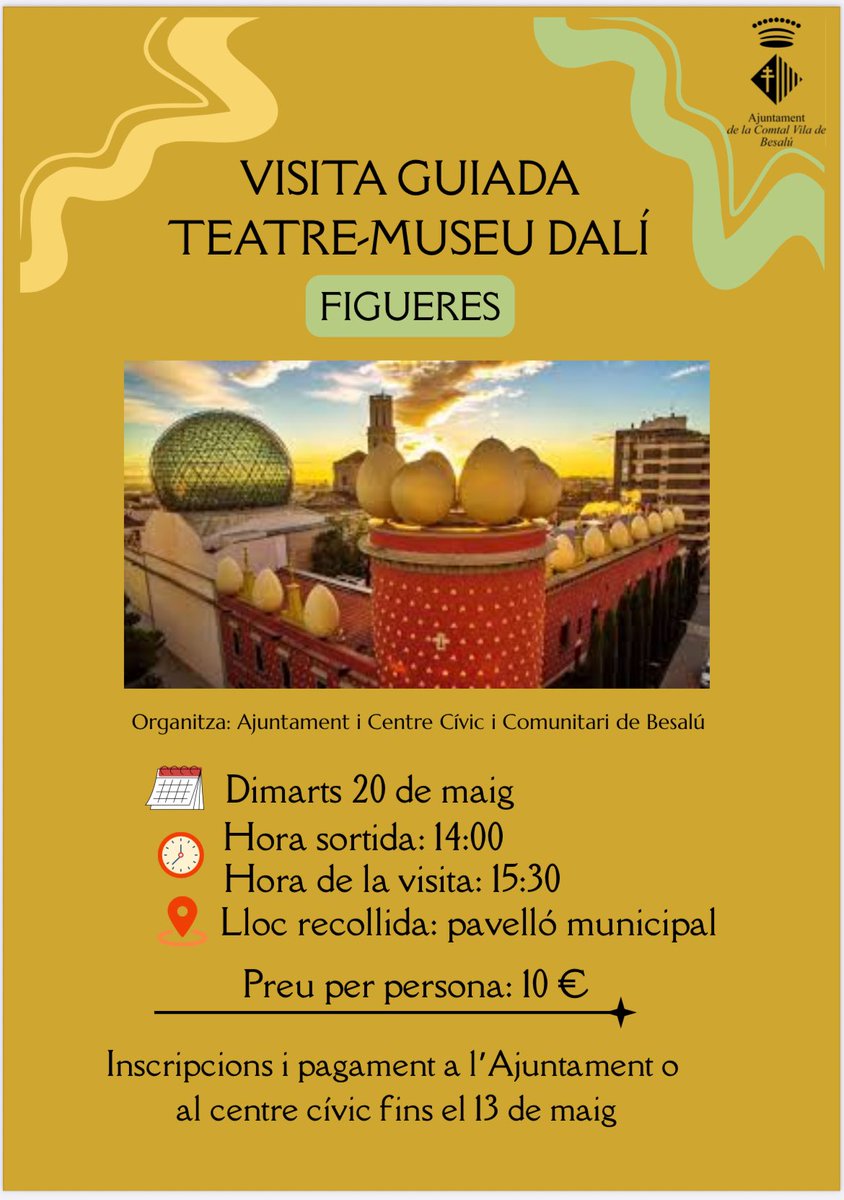 lluisguino's tweet photo. Avui s’ha fet una visita guiada al @MuseuDali organitzat des del centre cívic @Aj_Besalu com activitat de dinamització i cultura. @manas_serra com a regidora de serveis socials treballa amb intensitat i empatia. #AixíSí 👏👏 https://t.co/Az9HhbZokw