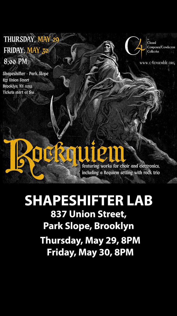 SimpleHarmonic2's tweet image. Rockquiem: A Mass Reborn  — a genre-defying fusion of choir, electronics, and rock trio. Composed by C4’s in-house artists, this bold new work blends prog rock, pop, and jazz into a powerful reimagining of the requiem mass.