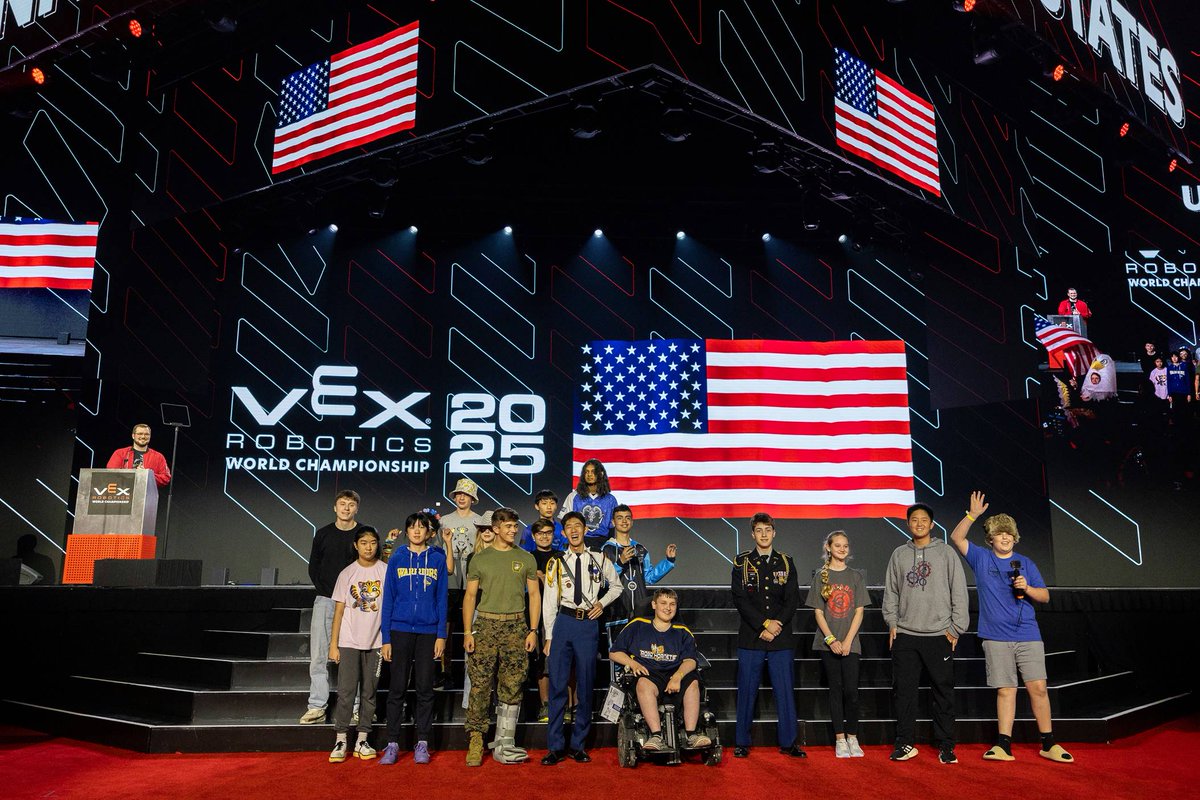 NMMI's tweet photo. 🤖🏆 Our JROTC cadets crushed it at the VEX Robotics World Championships, bringing home the win with skill, strategy, and teamwork 💪🌍
#VEXWorlds #JROTCChampions #RobotReady #STEMStrong #CadetExcellence #WeAreNMMI https://t.co/BFW0zeq9aO