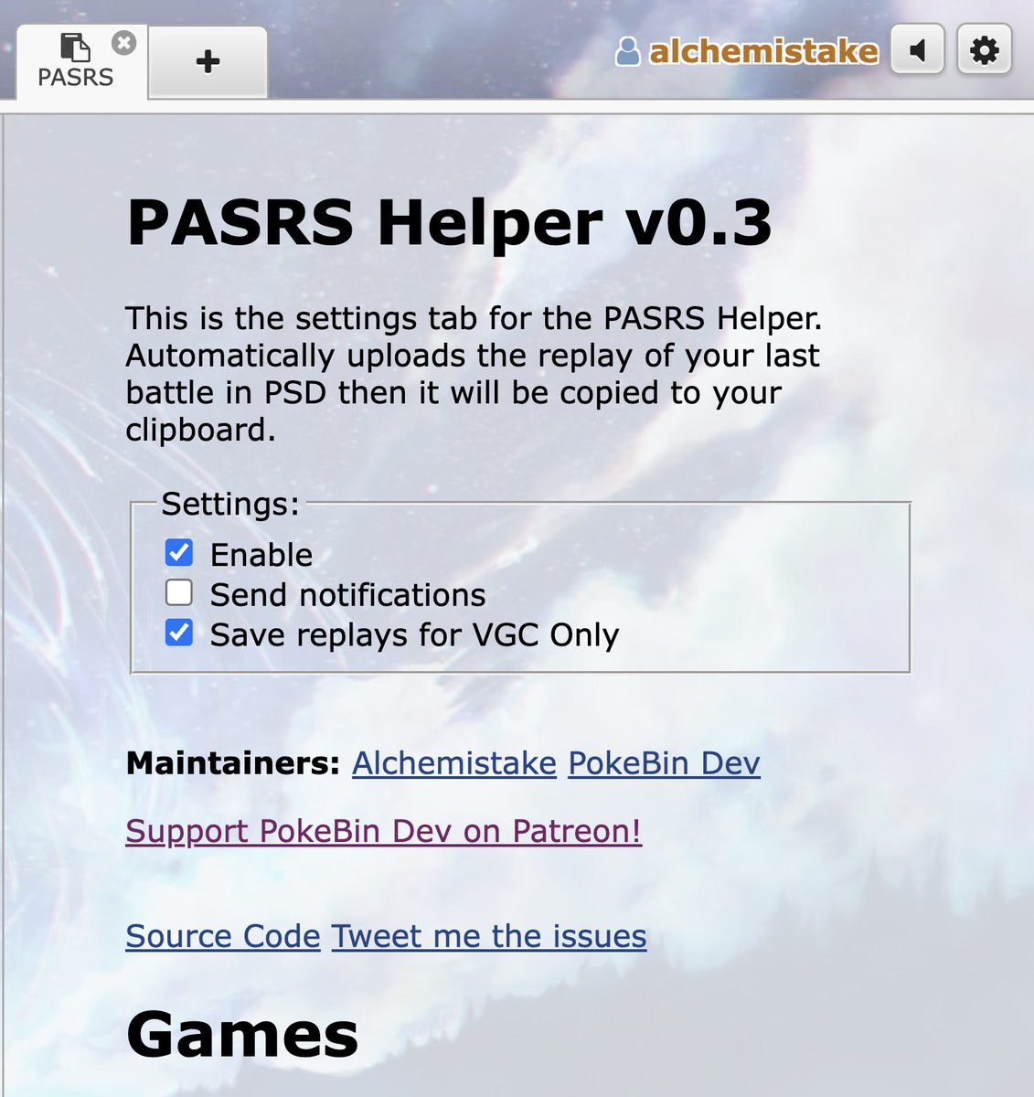 PASRS Helper Update! After a year!

After talking with <a href="/PokeBin_dev/">PokeBin</a> we decided to join our power together. They already re-wrote most of the code. This v0.3 will be released officially to Firefox as well by them.

chromewebstore.google.com/detail/pasrs-h…