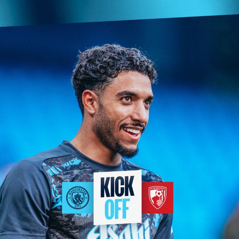 ManCity's tweet photo. KICK-OFF | Away we go! 👊

🩵 0-0 🍒 #ManCity 

Follow live 👇