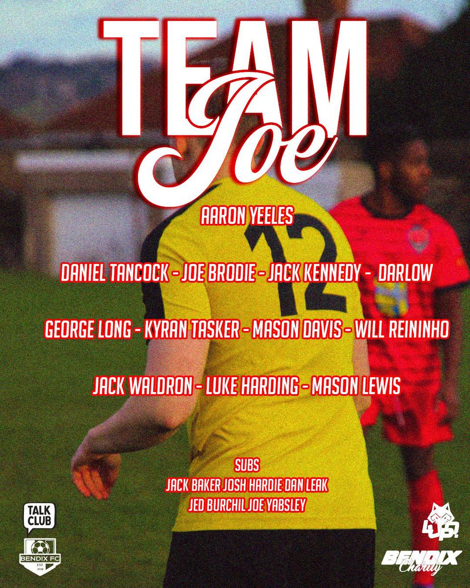 Only 10 days to go now till our charity match arrives.

Here are both sets of teams which will face off.

Our go fund me page is in our Instagram bio.🤝💛