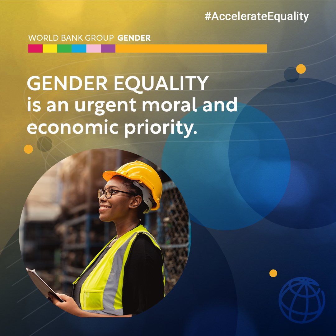 WBGPubs's tweet photo. We cannot end poverty on a livable planet without gender equality.
Learn how the @WorldBank Group is strengthening its resolve to #AccelerateEquality with our gender strategy: https://t.co/2zfbqXEWZL https://t.co/kGq47Ud5qi