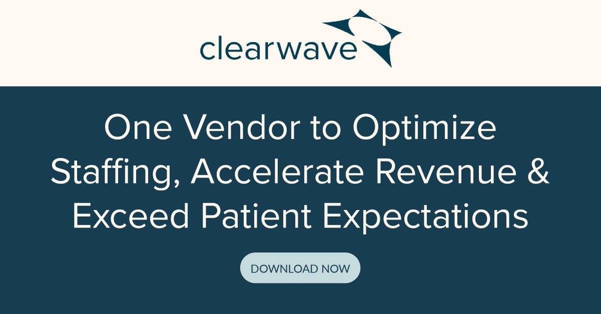 Clearwaveinc's tweet photo. Clearwave helps specialty practices get more done by putting the power in their patients’ hands through its highly adopted platform and key partner ecosystem. 

Download "One Vendor to Optimize Staffing, Accelerate Revenue &amp; Exceed Patient Expectations."

https://t.co/9sujSy1p2d https://t.co/NhY1R44Yk6