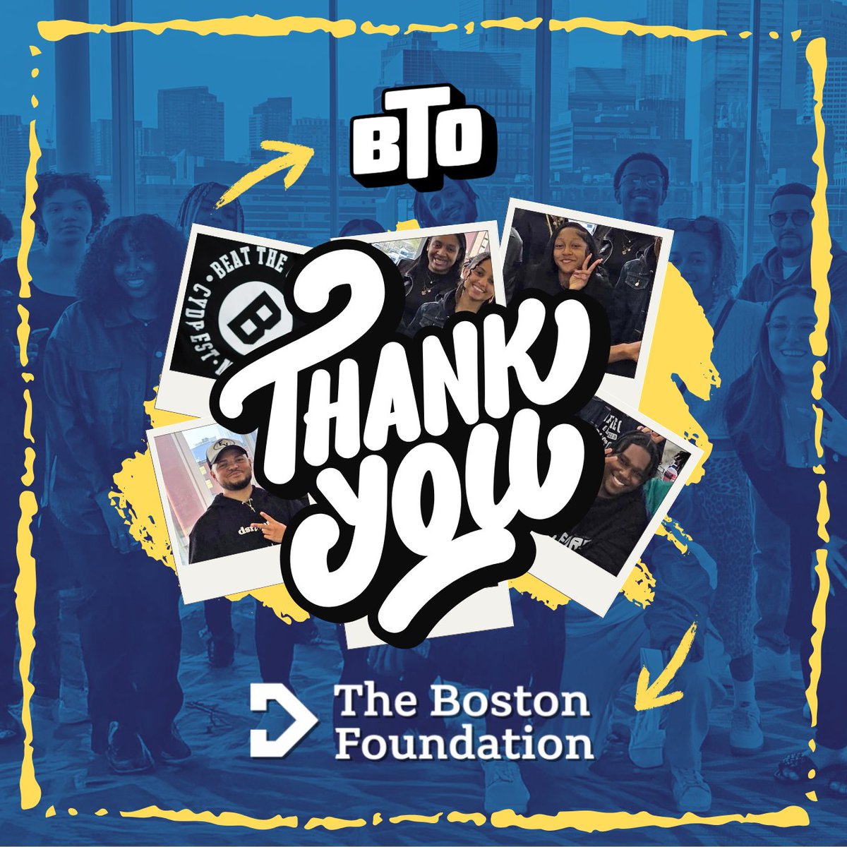BTOBOSTON (@btoboston) on Twitter photo We’re extremely proud and grateful to have been awarded a Safety Net Grant by the <a href="/bostonfdn/">Boston Foundation</a>! Thank you for believing in our mission and helping our youth Beat The Odds! We’re extremely proud and grateful to have been awarded a Safety Net Grant by the <a href="/bostonfdn/">Boston Foundation</a>! Thank you for believing in our mission and helping our youth Beat The Odds!