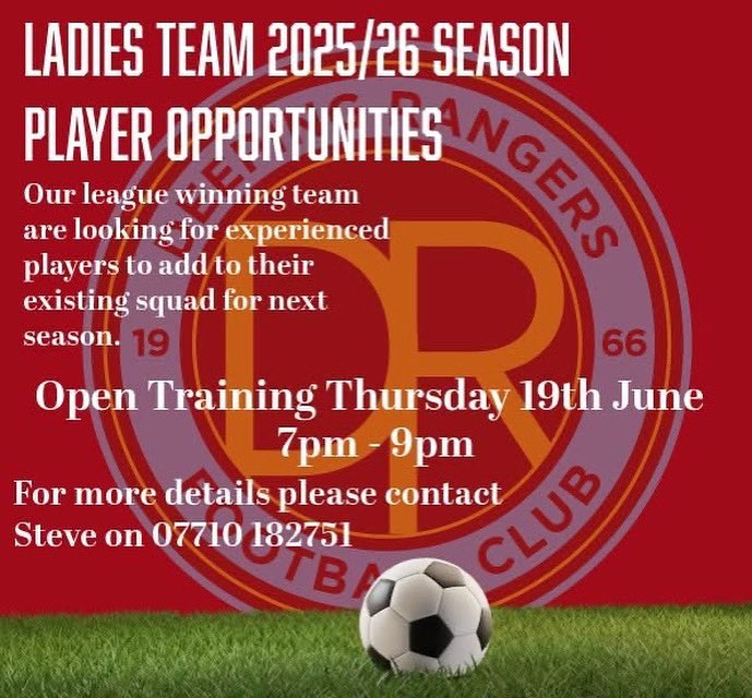 As we move into Division 1 we are looking to add experienced players to to our existing squad.

Open training sessions begin on Thursday 19th June at 7pm.

If you would like to be a part of our league winning team please contact Steve for more details.

📞07710 182751