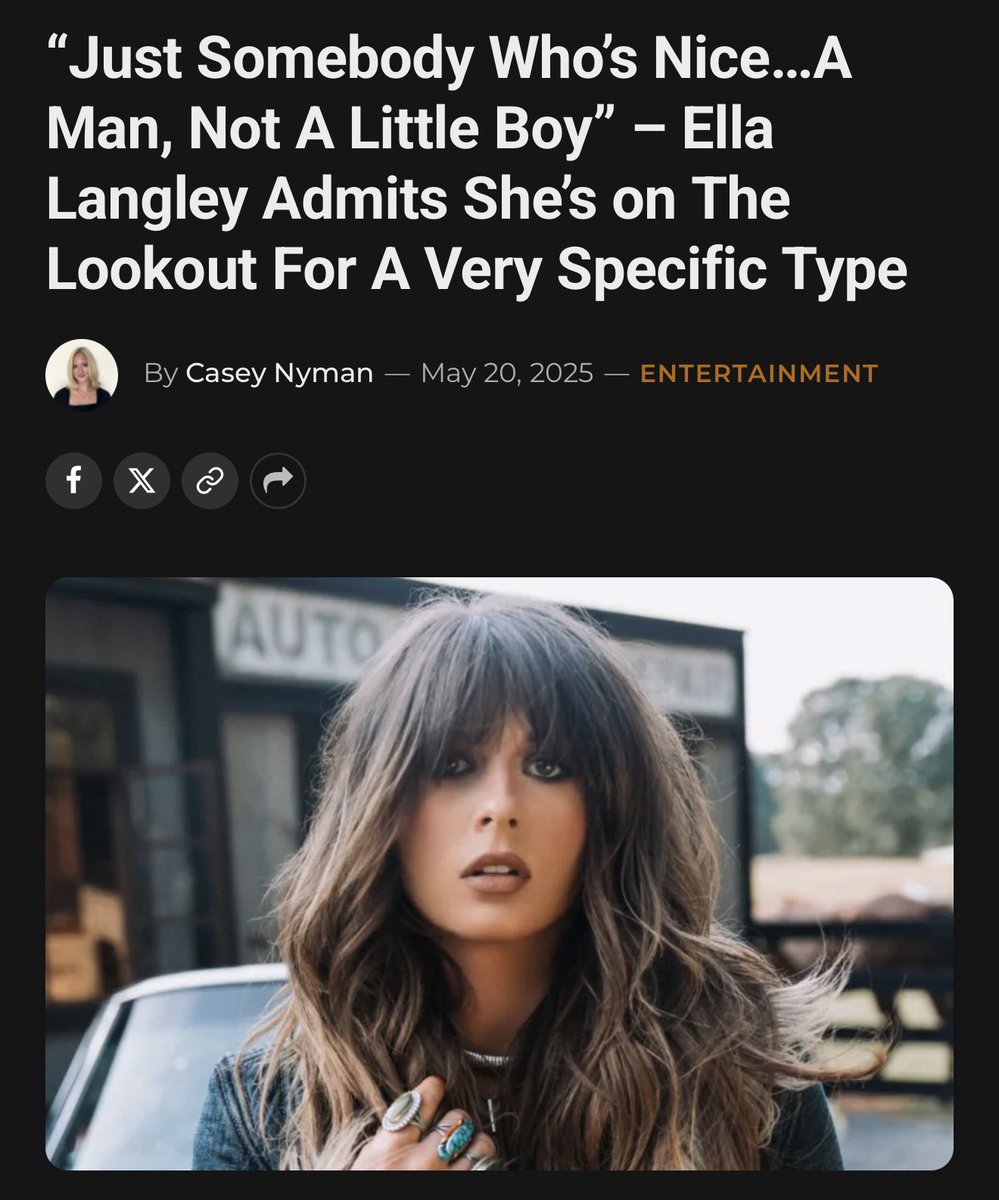 “Just Somebody Who’s Nice…A Man, Not A Little Boy” – Ella Langley Admits She’s on The Lookout For A Very Specific Type

Read/watch here: countrychord.com/just-somebody-…