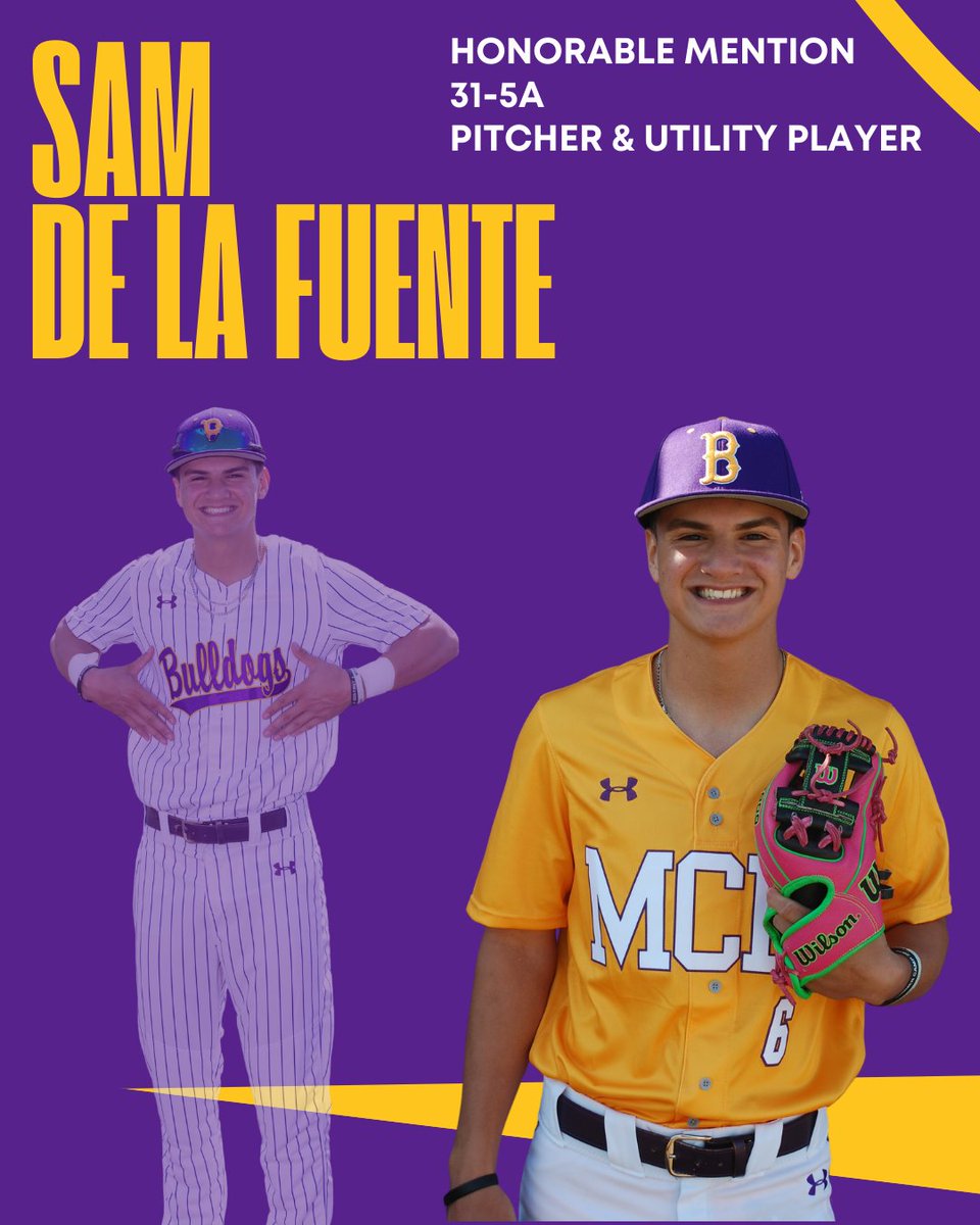 31-5A Honorable Mention Pitcher 
Congratulations Sam!!!