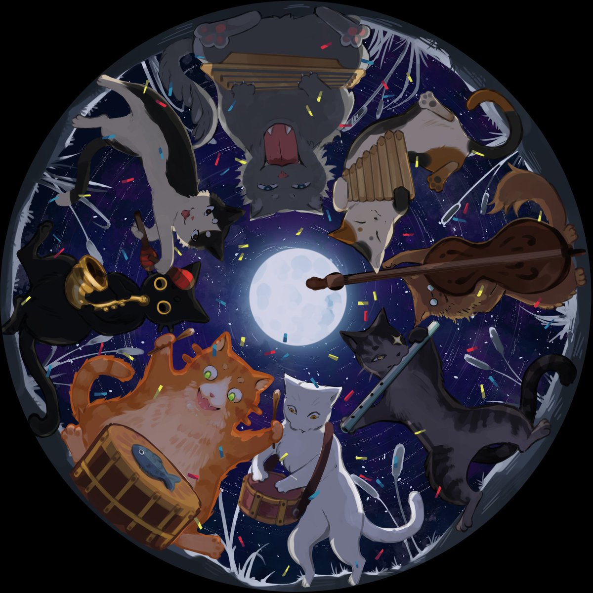 RicalienTiger's tweet photo. Finshed my parade of cats art piece that I was told looks like it would fit on a vinyl haha
Took me ages to finish! https://t.co/dOvuhVIr4h