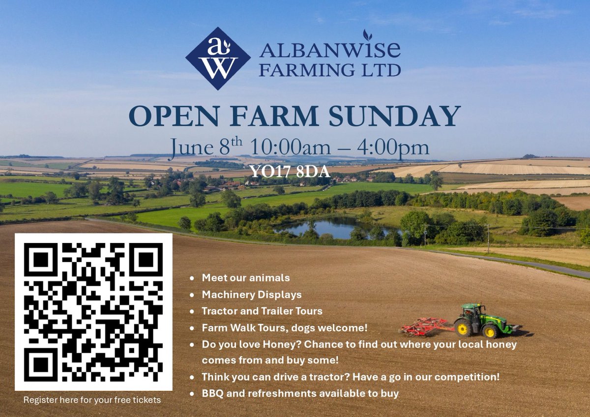 If you're looking for a few hours on farm on Open Farm Sunday - 8th June. We might just have the location at Low Mowthorpe, nr Malton, Yorkshire. #OFS25