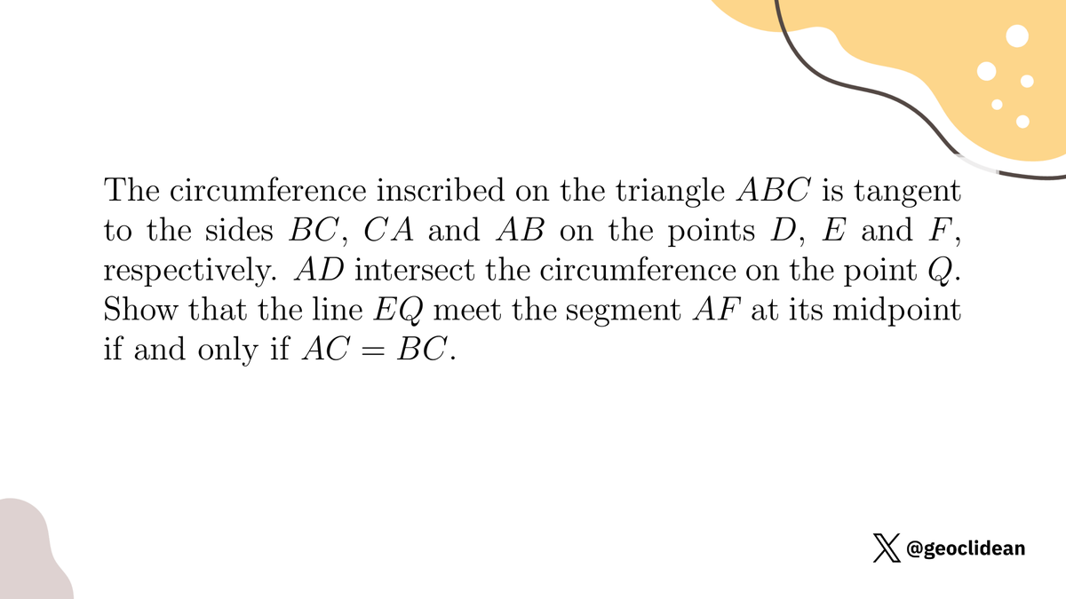 geoclidean's tweet image. 13rd ibmo - rep. dominicana 1998/q2.
#GeometryUnsolved #Geometry