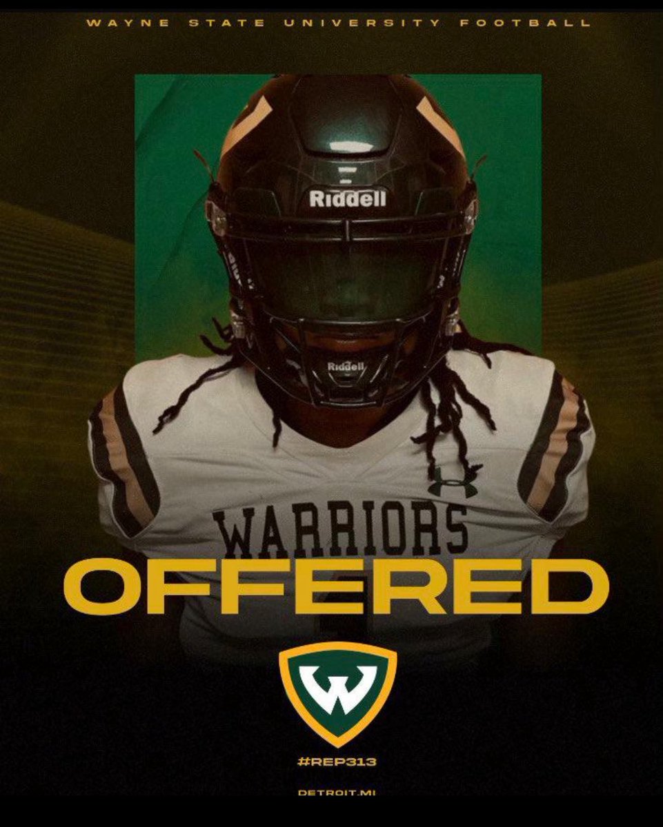 Kade Casillas (@kadecasillas) on Twitter photo Blessed to receive my first offer to Wayne State University #REPthe313
<a href="/LKWDFOOTBALL/">LAKEWOOD FOOTBALL</a> <a href="/OrtegeJenkins16/">Ortege Jenkins</a> <a href="/shanevirnala/">Coach ShaneV</a> <a href="/562sports/">The562.org</a> <a href="/johnwdavis/">John W. Davis</a> <a href="/latsondheimer/">eric sondheimer</a> <a href="/GregBiggins/">Greg Biggins</a> <a href="/REALWHEAT6/">Tyrone Wheatley</a> Blessed to receive my first offer to Wayne State University #REPthe313
<a href="/LKWDFOOTBALL/">LAKEWOOD FOOTBALL</a> <a href="/OrtegeJenkins16/">Ortege Jenkins</a> <a href="/shanevirnala/">Coach ShaneV</a> <a href="/562sports/">The562.org</a> <a href="/johnwdavis/">John W. Davis</a> <a href="/latsondheimer/">eric sondheimer</a> <a href="/GregBiggins/">Greg Biggins</a> <a href="/REALWHEAT6/">Tyrone Wheatley</a>