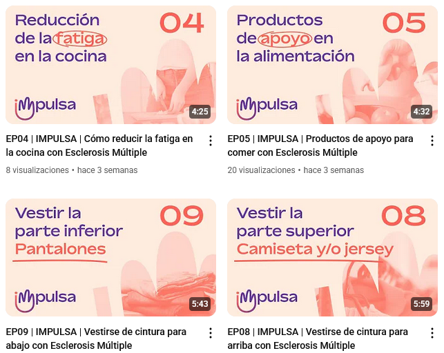 Desde cómo combatir la fatiga hasta consejos para tener una cocina más accesible, pasando por diferentes consejos de adaptación en cada o en el trabajo…

💻En formato video.  ⌛ De no más de 5 minutos.

Proyecto IMPULSA, con el objetivo de facilitar la mejora de autonomía,