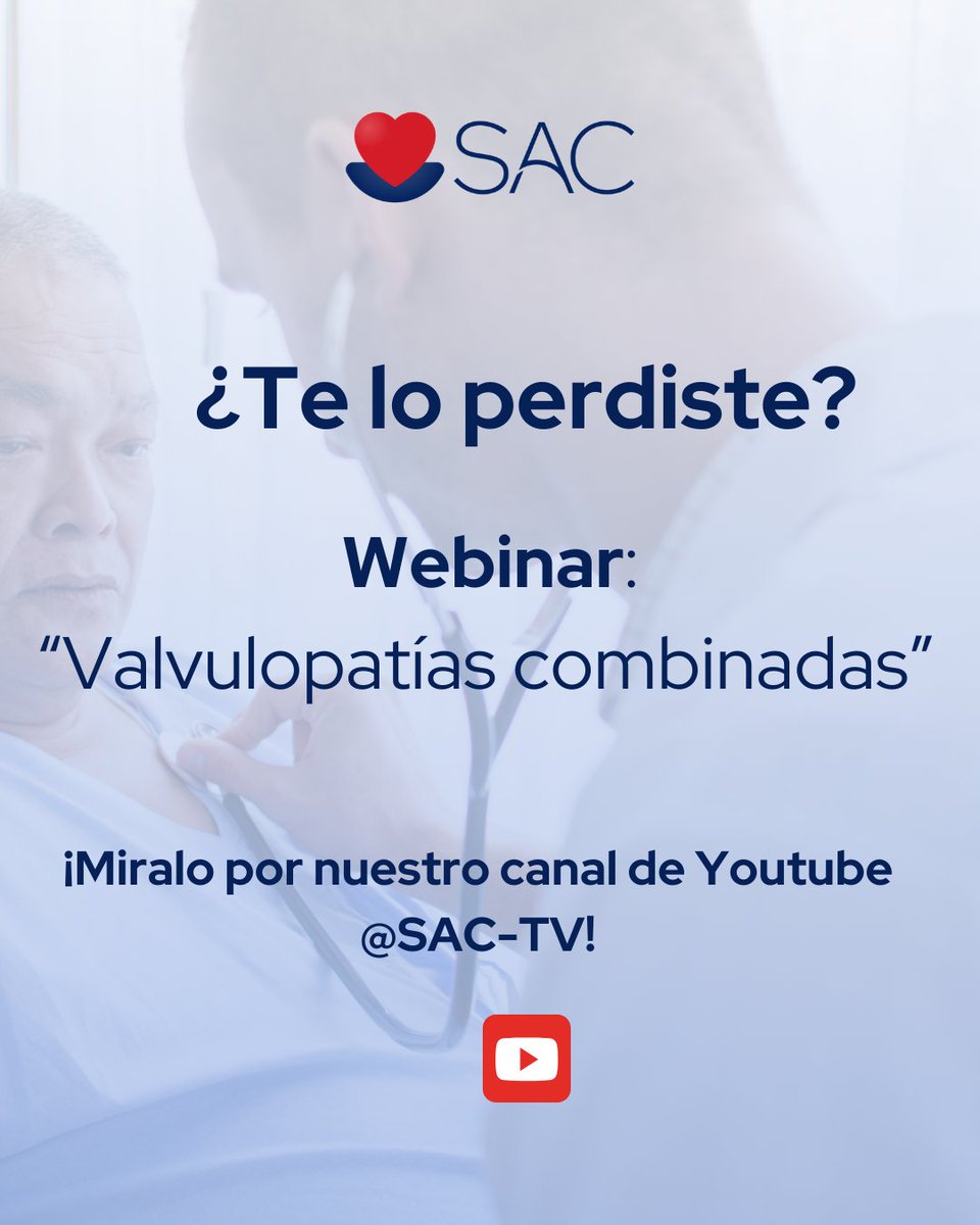 Sociedad Argentina de Cardiología (@sac_54) on Twitter photo 🔵¿Te lo perdiste? 👉 Webinar: "Valvulopatías combinadas"
🔺Actividad organizada por SAC Distritos
¡Miralo por nuestro canal de youtube <a href="/SAC/">Sacramento Kings</a>-TV!
✅Accedé en el link 🔗 youtu.be/Vr3CXxZkYLE 🔵¿Te lo perdiste? 👉 Webinar: "Valvulopatías combinadas"
🔺Actividad organizada por SAC Distritos
¡Miralo por nuestro canal de youtube <a href="/SAC/">Sacramento Kings</a>-TV!
✅Accedé en el link 🔗 youtu.be/Vr3CXxZkYLE